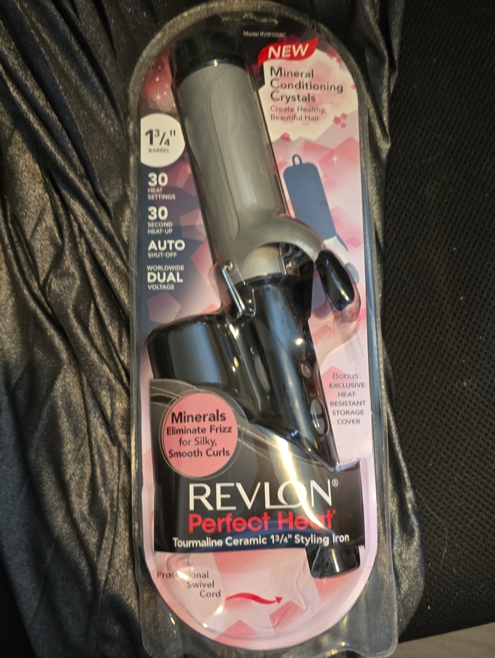 Revlon Tourmaline Ceramic Styling Iron in Pink and Black